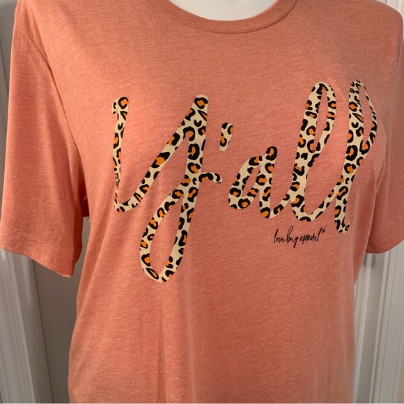 Women’s short sleeve T-shirt. Cheetah print “Y’all”. Size 1X - Picture 4 of 5